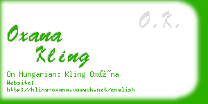 oxana kling business card